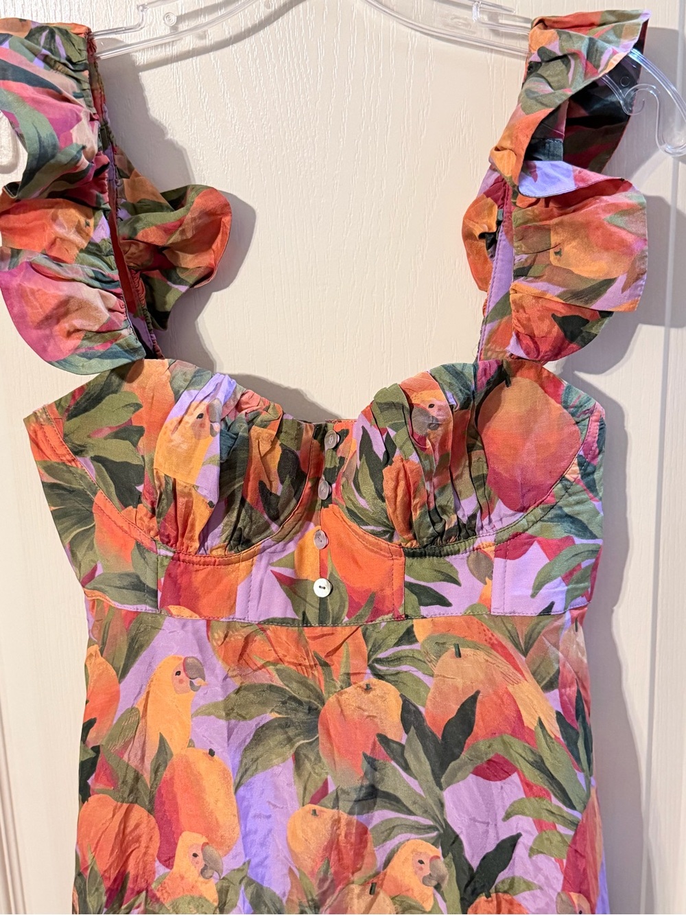 NWT Farm Rio Mango Macaws Maxi Dress SZ S - Picture 3 of 5